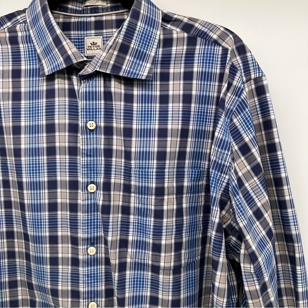 Peter Millar Plaid Long Sleeve Button Down Shirt Size‎ XL - Picture 3 of 13